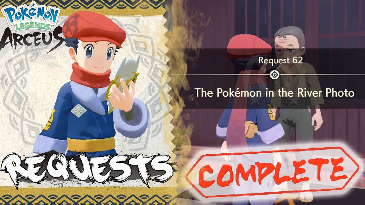 Pokemon Legends Arceus Request 62: прохождение «Pokemon In The River Photo»: как разблокировать и...
