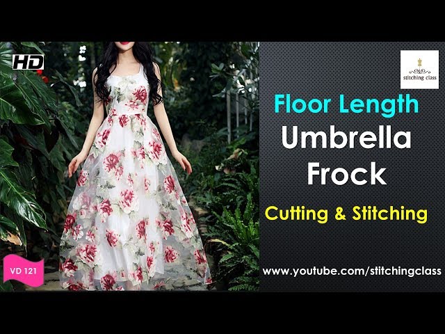 umbrella kurti cutting and stitching/ umbrella frock/net umbrella suit/gown  cutting step by step - YouTube