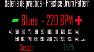 Bateria de practica / Practice Drum Pattern - Blues Straight - 220 BPM