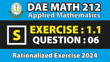 DAE MATH 212 Chapter no 1 Exercise no 1.1 Question no 6