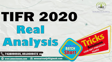 TIFR-2020 Real Analysis  | Question Lecture Series
