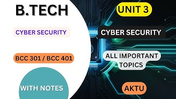 Cyber Security Unit 3 One Shot |Full Explanation part1 | AKTU | BCC 301 / BCC 401 | B Tech 2nd Year