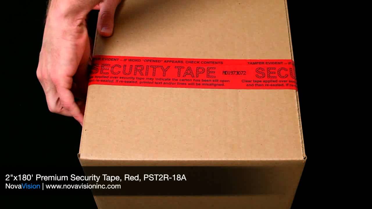 2"x180' Premium Security Tape, Red, PST2R-18A