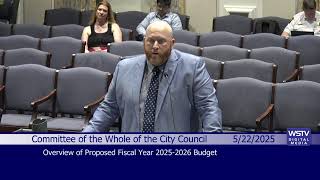 Committee of the Whole of the City Council Budget Workshop meeting May 22 2025