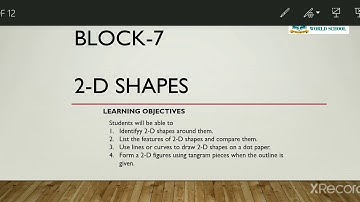 Block 7 || 2-D Shapes|| Grade 3 Mathematics