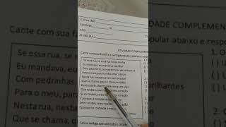 Atividade complementar de português