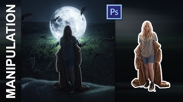 Photoshop Moon Manipulation | Girl | Dark Theme | Lighting | by ds_works
