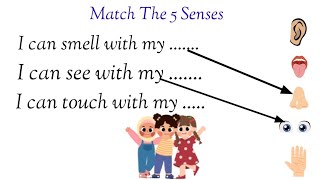 Match The 5 senses with pictures- Home Learning|Educational Videos for toddlers, Learning for kids