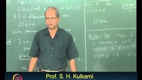 Mod-07 Lec-34 Mean Value Theorems