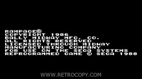 Rampage (Sega Master System) - RetroCopy Intro