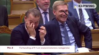 Laughter in Danish Parliament during Question Time.