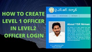 How to create level 1 officer in level 2 officer login for ysr nirman portal screenshot 4