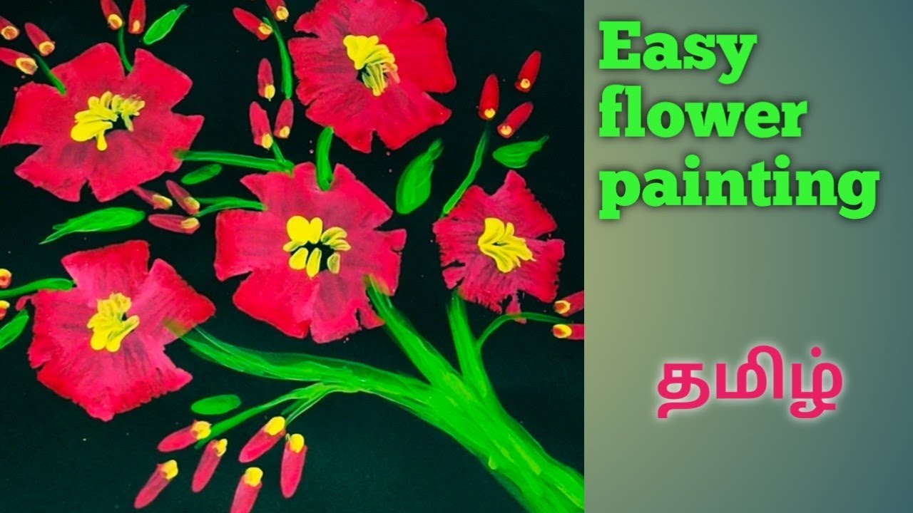 easy flower painting craft tamil/ easy painting ideas / home decor