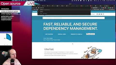 Chris does some open source maintenance in the Ember.js world
