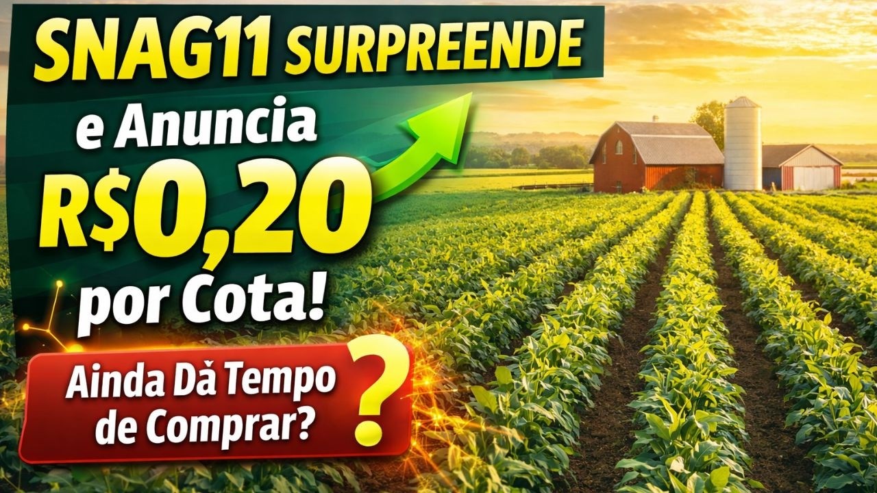 SNAG11 SURPREENDE e Anuncia R$0,20 por Cota! Oportunidade ou Euforia do Mercado?