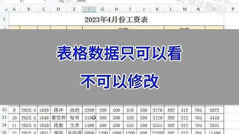 Excel：表格数据只可以看，不可以修改。 #wps #excel #办公技巧