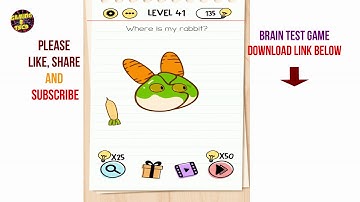 Brain Test Level 41 Where is my rabbit ? Walkthrough Solution