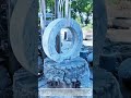 Traditional Chinese Stone Craft Self Rotating Circular Water Ornament For Courtyards