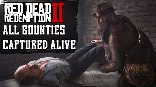 RDR 2 - BOUNTY HUNTER - All 5 bounties CAPTURED ALIVE gameplay!