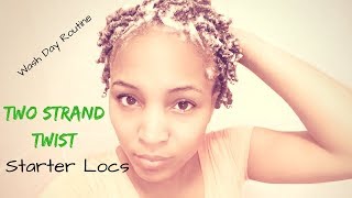 HOW TO WASH "TWO STRAND TWIST" STARTER LOCS, WASH DAY ROUTINE  {KIESHA ARIELLE}
