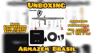 Unboxing Aerógrafo Nasedal completo e com estoque no Brasil