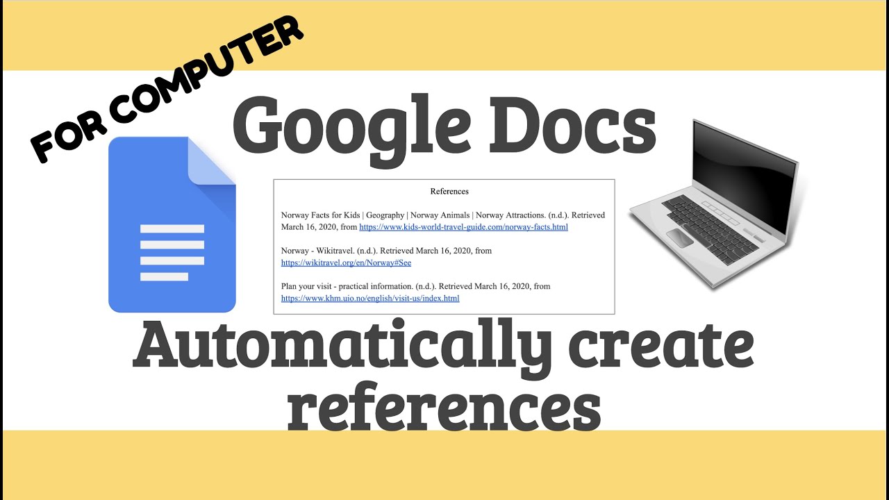Using Google Docs to create References - YouTube