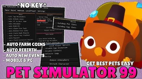 [🦃NEW] Pet Simulator 99 Script (NO KEY) | Auto Farm, Auto Diamond, Auto Rank & More