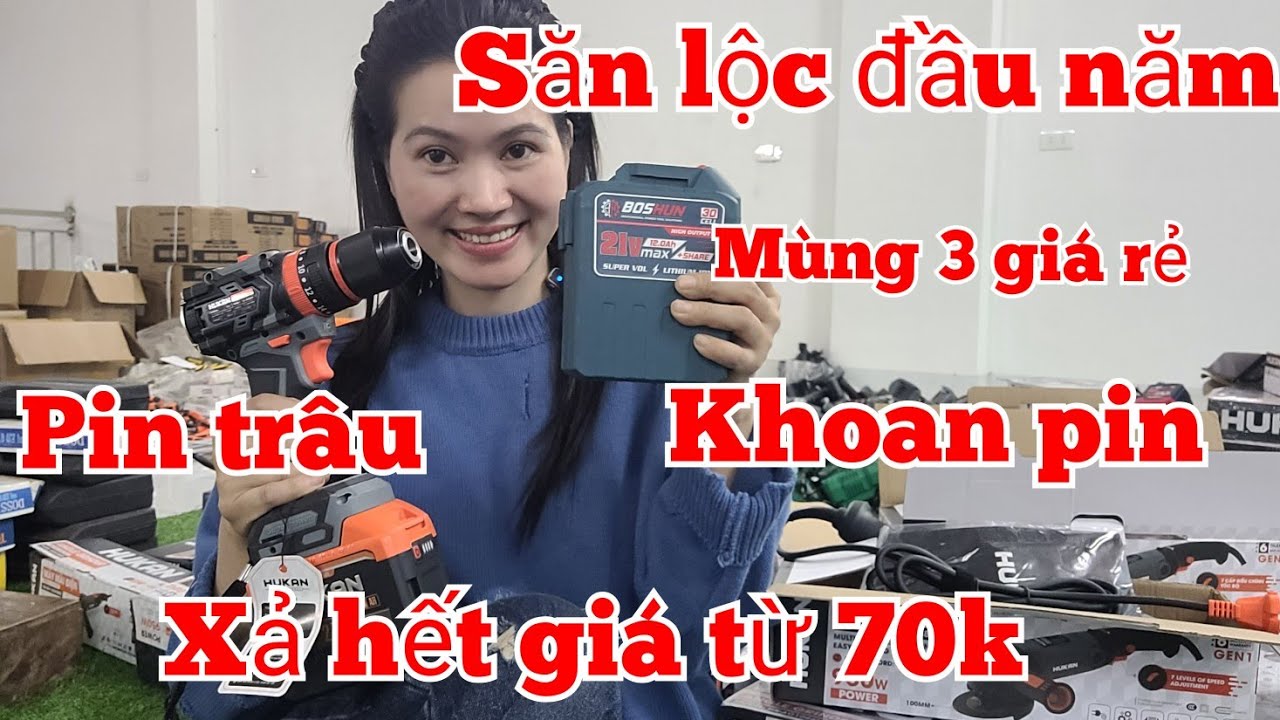 SĂN LỘC ĐẦU NĂM, XẢ HẾT GIÁ TỪ 70K PIN TRÂU, KHOAN PIN, MÀI PIN, PHỤ KIỆN LINH KIỆN PIN.
