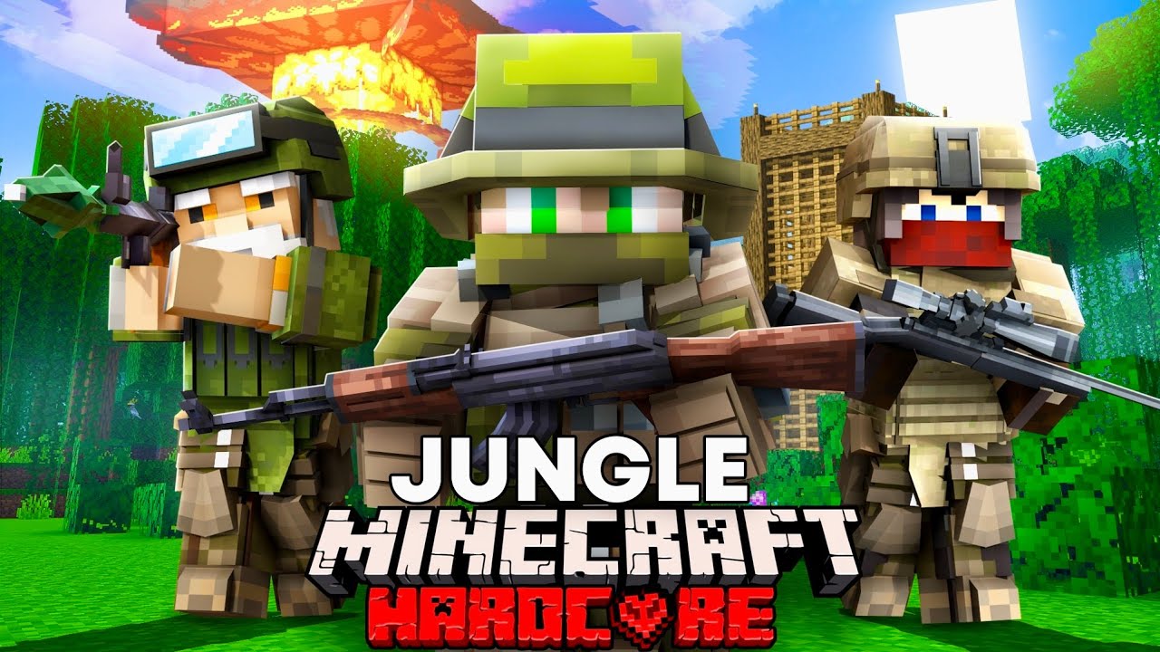 100 Players Simulate JUNGLE WARFARE in Minecraft