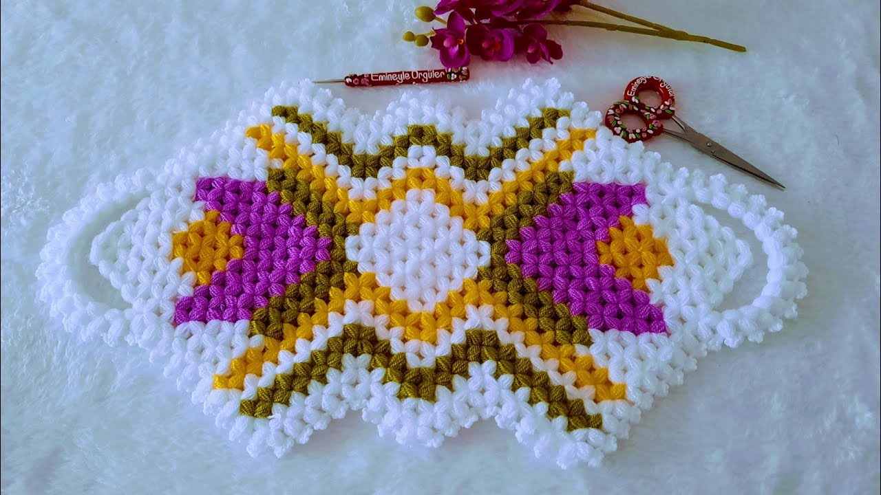 2024💜uzun lale lif modeli🧶 the most beautiful long tulip fiber model 🌷#crochet #knitting #enyeni