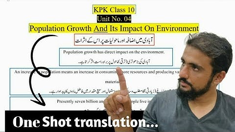 population growth and its impact on environment class 10 | one shot translation   | unit no.4 | KPK