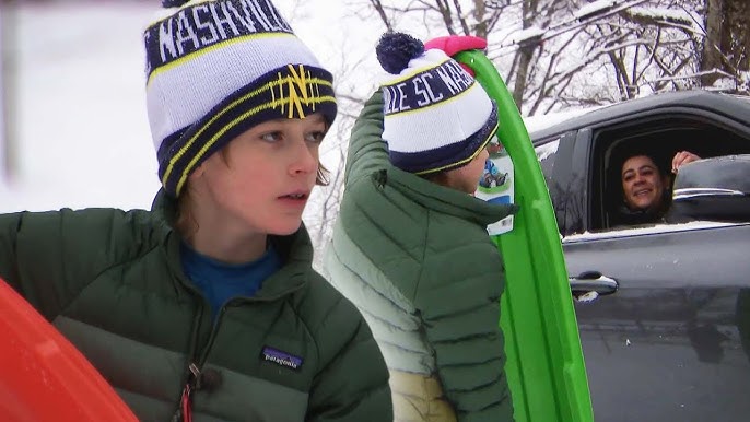 9 Year Old Has Genius Idea With Sled Selling Business