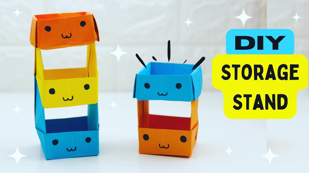 DIY MINI PAPER STORAGE BOX / Paper Crafts For School / Paper Craft / Easy  Origami Bear Box DIY 