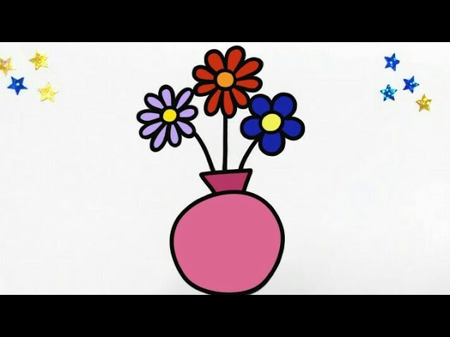 how to draw a flowerpot // flower drawing with colored pencils // flow... |  TikTok