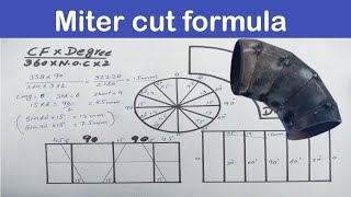 Elbow Miter Cut formula | miter cut | miter formula | miter elbow Calculation #mitercut