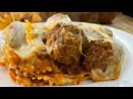 OLD SCHOOL CHEESY MEATBALL PASTA CASSEROLE/OLD SCHOOL GARLIC BREAD /VERY EASY QUICK AND DELICIOUS