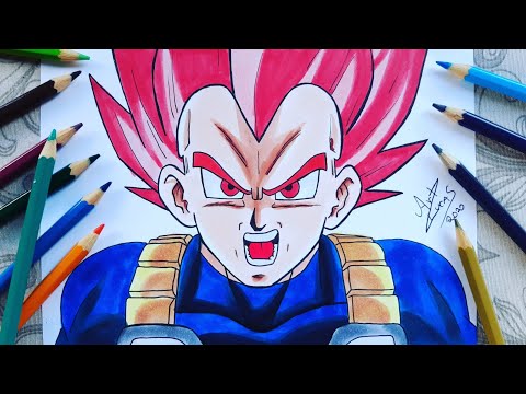 Como Desenhar o Vegeta SSJ Blue Dragon Ball Super - How to Draw Vegeta 