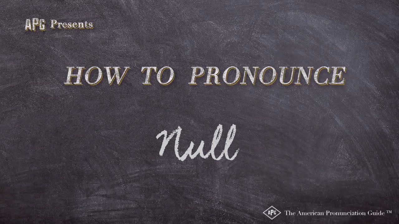 null แปลว่า  New  How to Pronounce Null  |  Null Pronunciation