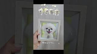 4×4액자로 제작한 귀여운 페키니즈!활짝 웃는 모습으로 제작해드렸어요!! 바로 컨펌되어서 보내드렸어요 감사합니다💛#양모펠트#니들펠트#주문제작#페키니즈#다루별#양모인형#좋아요#❤️
