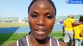 WATCH:Samukeliso Ndebele soon after her third finish in her 100m.