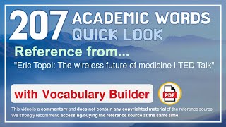 207 Academic Words Quick Look Ref from "Eric Topol: The wireless future of medicine | TED Talk"