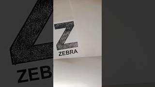 Z For Zebra 🦓 Let's Draw Letter Z and Color It With Black Crayon ✨ Giltter Pen #art#asmr#shorts