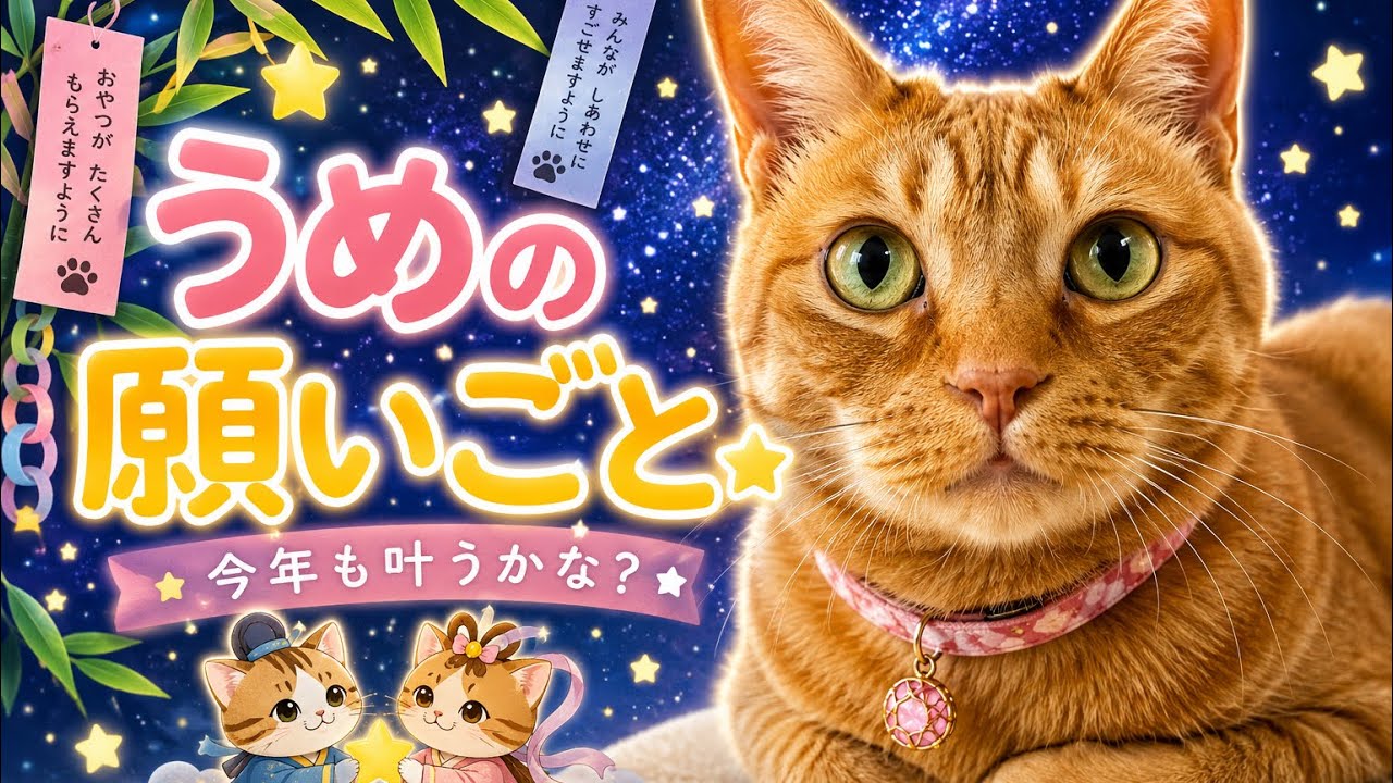 【七夕】うめの願いごとが可愛すぎました🎋🐱