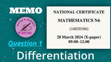 Mathematics N6 April 2024 Question 1 First & Second Order Partial Differentiation & Parametric