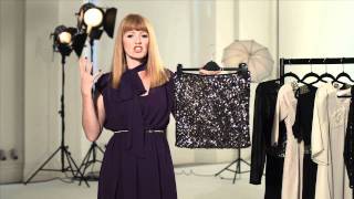 Video review of silver sequin mini skirt (K734O)