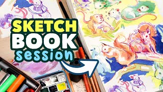 A Day in My Sketchbook // long drawing session (rats & squirrels!)