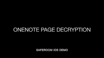 Encrypted OneNote page demo with Saferoom iOS