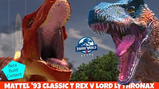 Mattel 93 Clic T Rex Takes Down Lord Lythronax Juric World Alive 3.1