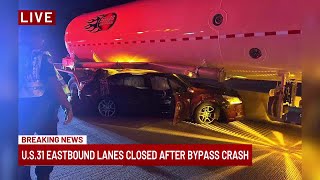 Eastbound lanes on bypass in South Bend closed after multi-vehicle crash