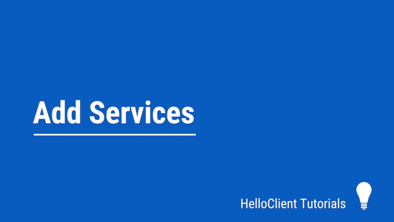 Service. Add How to add services - YouTube